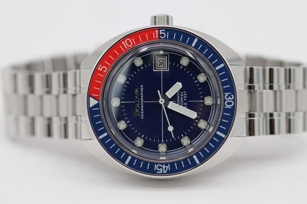 Bulova - Oceanographer, Blue Dial Stainless Men's Automatic Watch 96B477