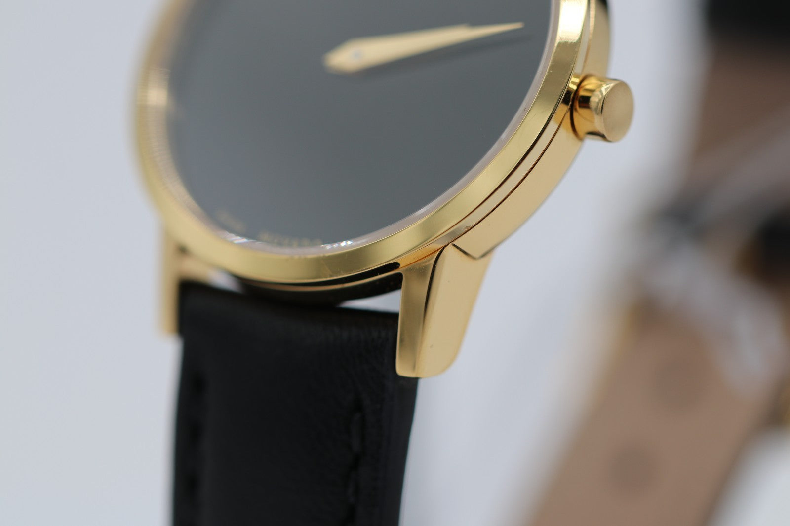 Movado Women's Watch 0607275 Swiss Quartz Gold Museum Black Dial Leather Band