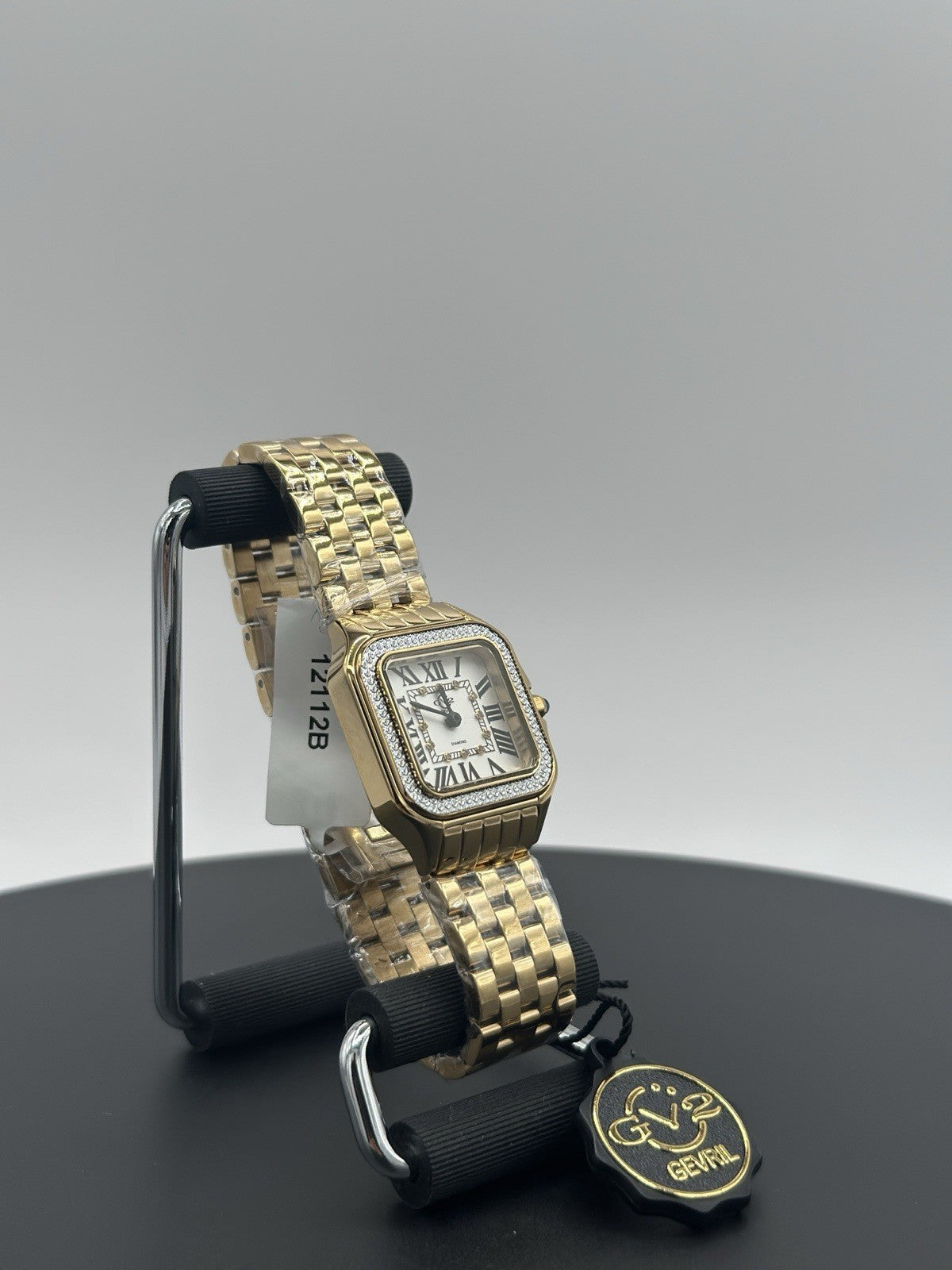 GV2 by Gevril Women's Milan 12112B Swiss Quartz IPYG Gold Steel Diamond Watch