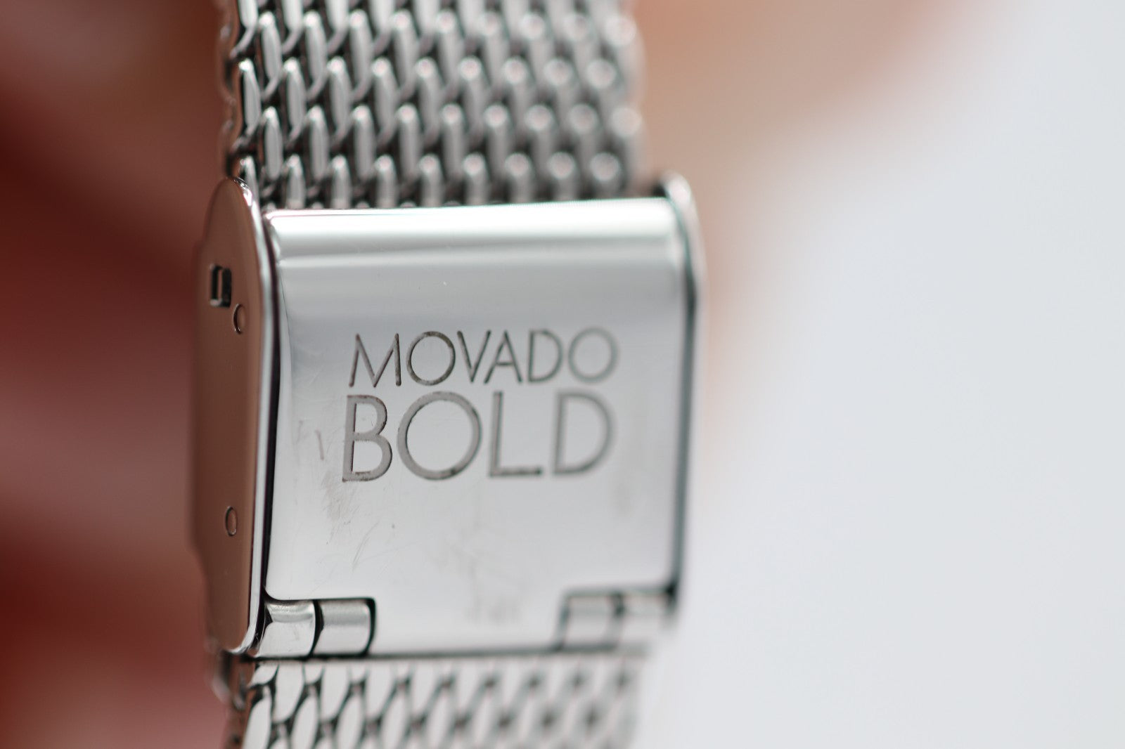 Movado Bold 3600840 Shimmer Silver Dial Mesh Band Crystal Accented Ladies Watch