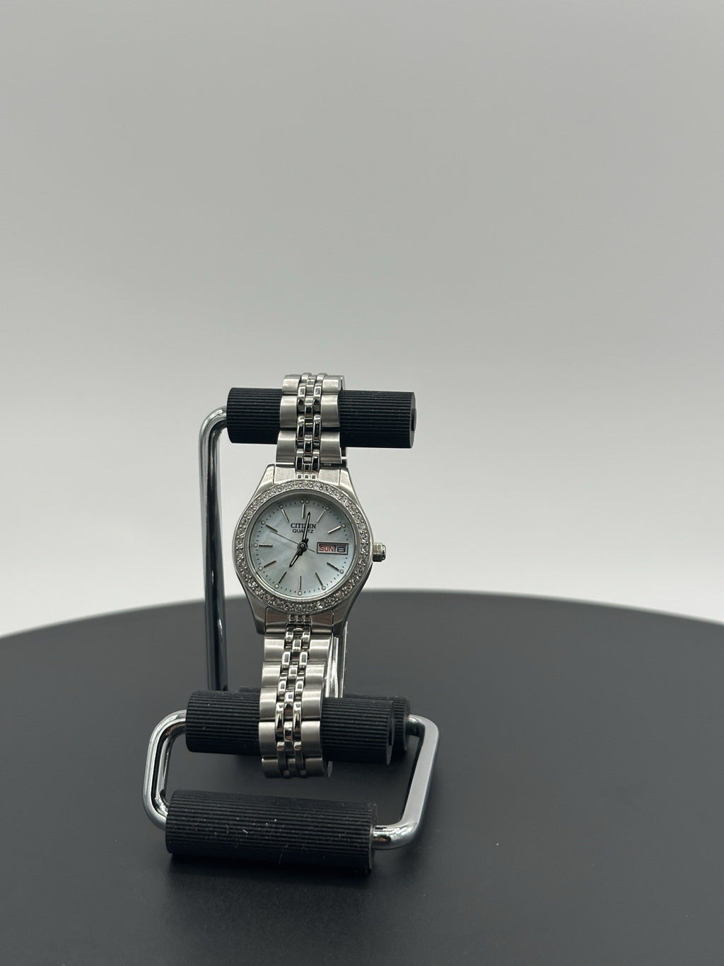 Citizen Quartz  EQ0530-51N Pearl Blue Dial Ladies Watch Women's Crystal Accented