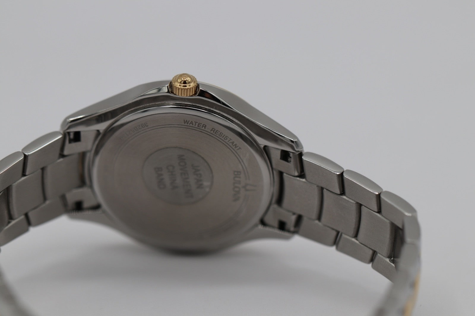 Bulova Crystal Watch Women 32mm MOP Dial Two Tone Crystal Bezel 98L255 A12