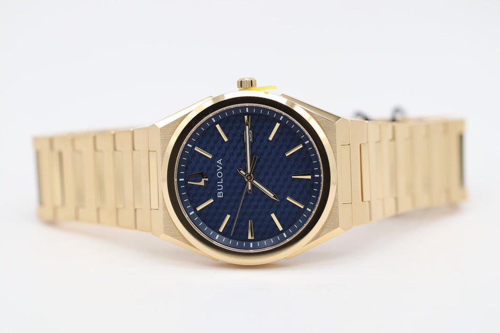 Bulova - Gold Blue Dial Classic SS Men's Quartz Watch - 97B233 - MSRP $425
