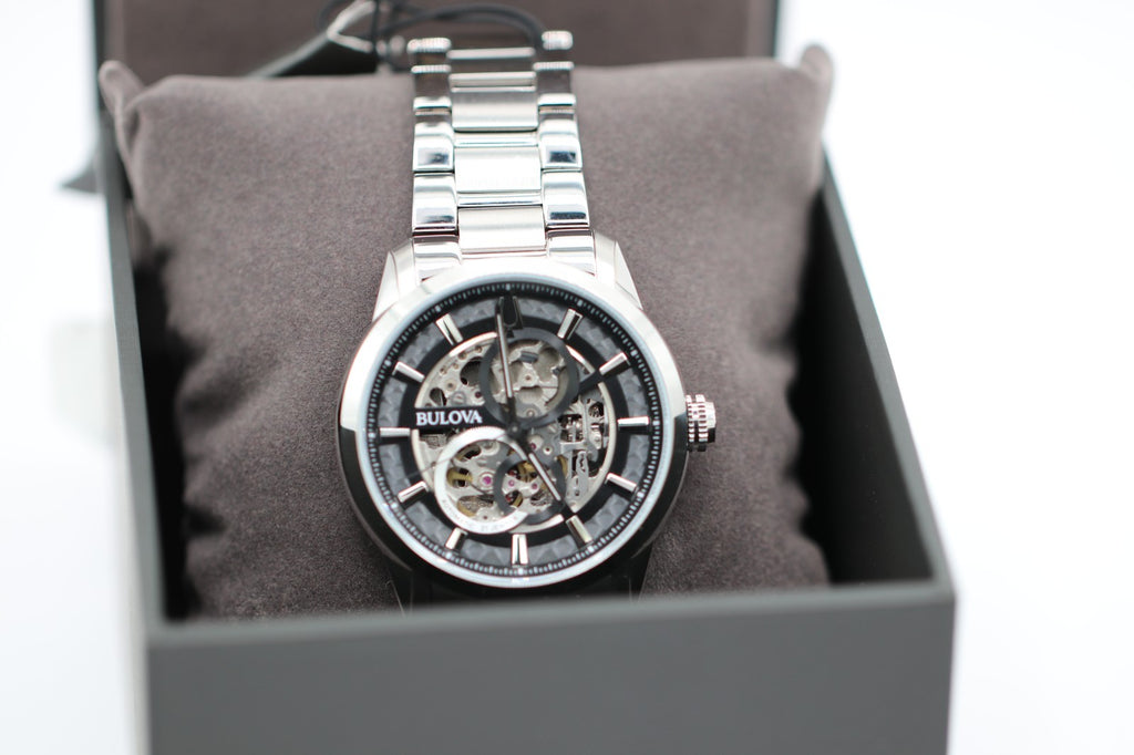 Bulova Classic BUL 96A208 Automatic SS Skeleton 21 Jewels Men's Watch