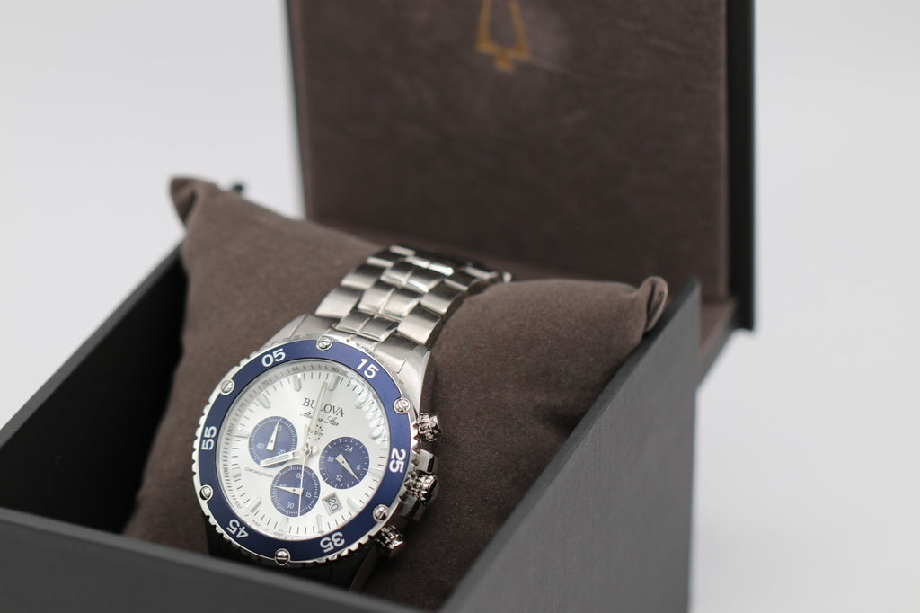 Bulova Marine Star Chronograph Stainless Steel Quartz Men's Watch 98B423