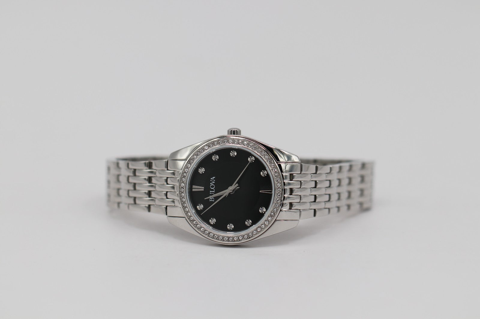 Bulova Classic Crystal Stainless Steel Quartz Ladies Watch 96L317