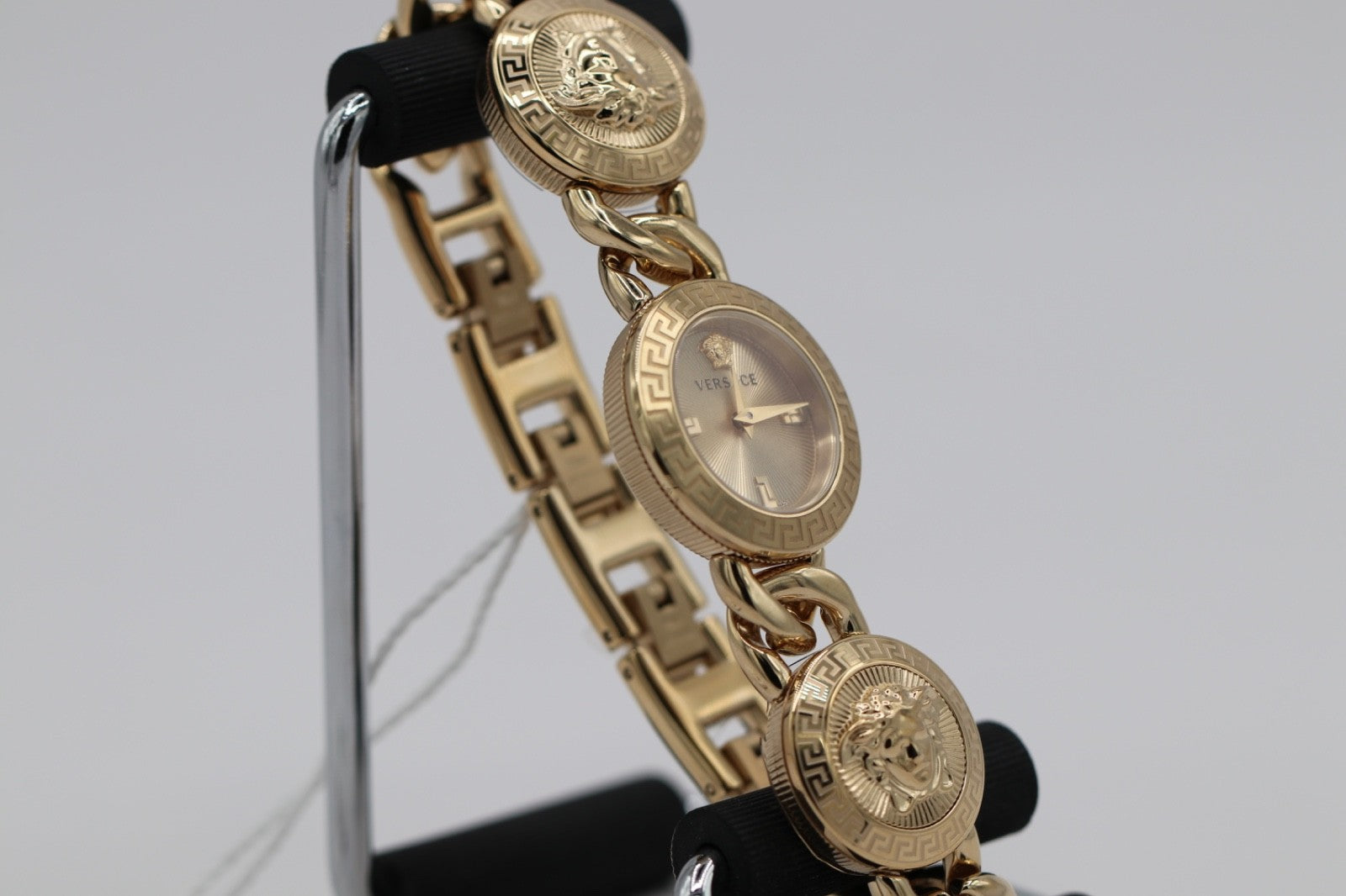 Versace Womens Stud Icon Gold 26mm Bracelet Fashion Watch