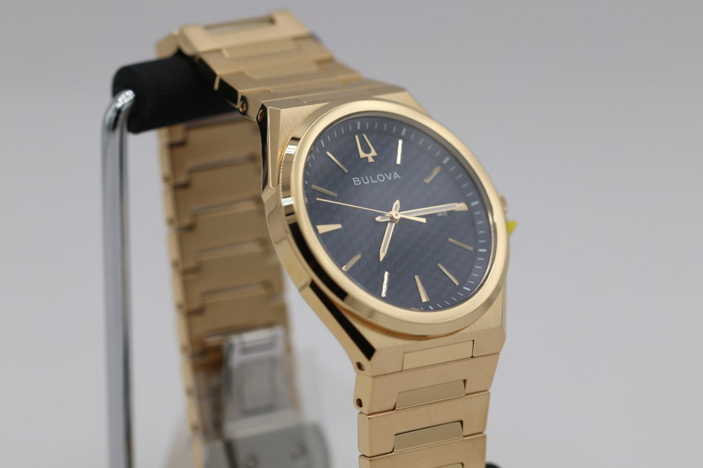 Bulova - Gold Blue Dial Classic SS Men's Quartz Watch - 97B233 - MSRP $425