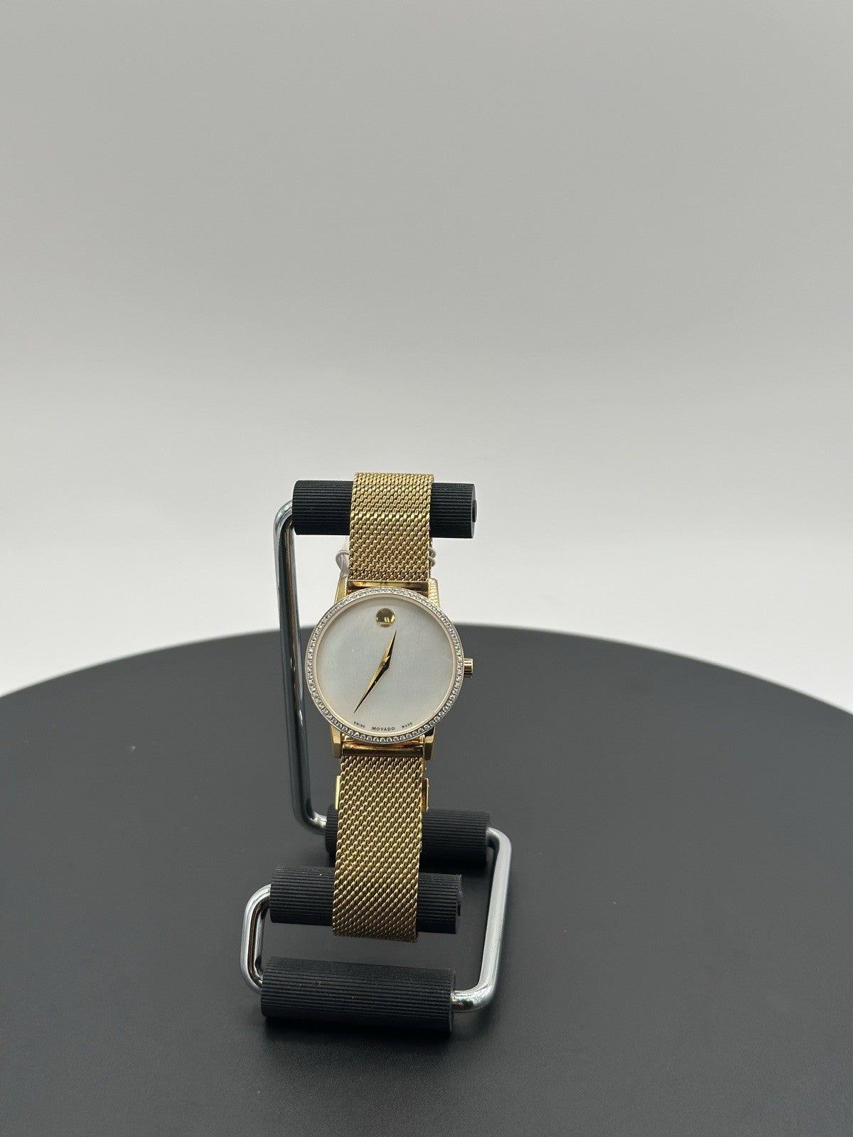 Movado Women's Watch 0607307 White MOP Dial Swiss Quartz Diamond Gold Mesh Band