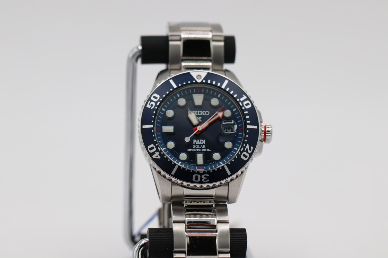 Seiko SNE549 Prospex Mens Watch Silver-Tone 43.5Mm Stainless Steel Blue Dial 