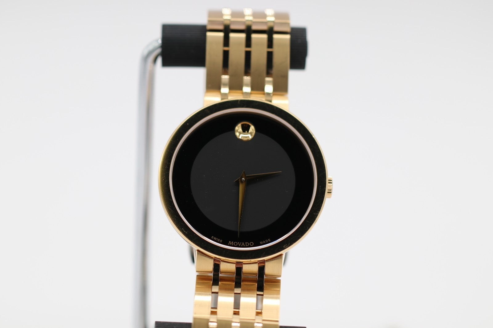 Movado Esperanza Museum 39mm Steel Black Dial Quartz Mens Watch 0607059