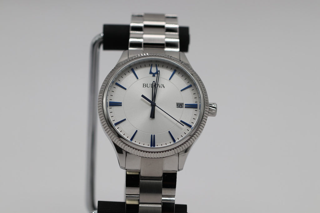 Bulova Men's Silver Dial Stainless Steel Quartz Watch 96B451