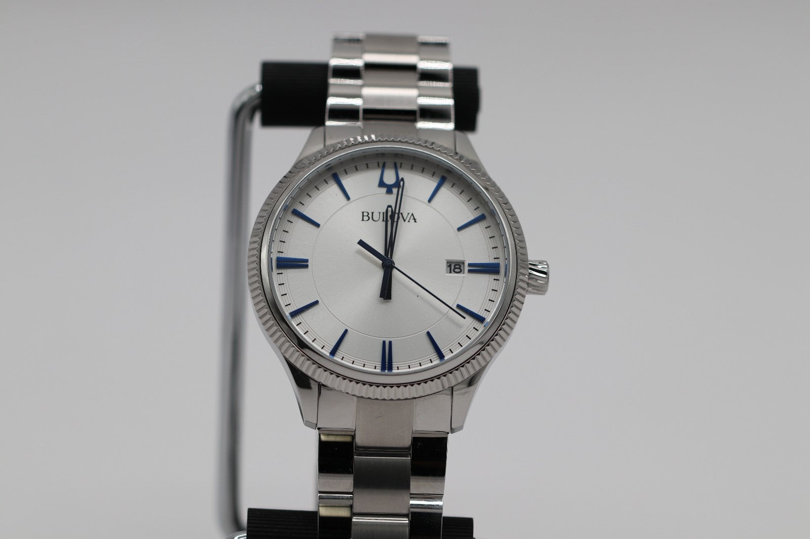 Bulova Men's Silver Dial Stainless Steel Quartz Watch 96B451