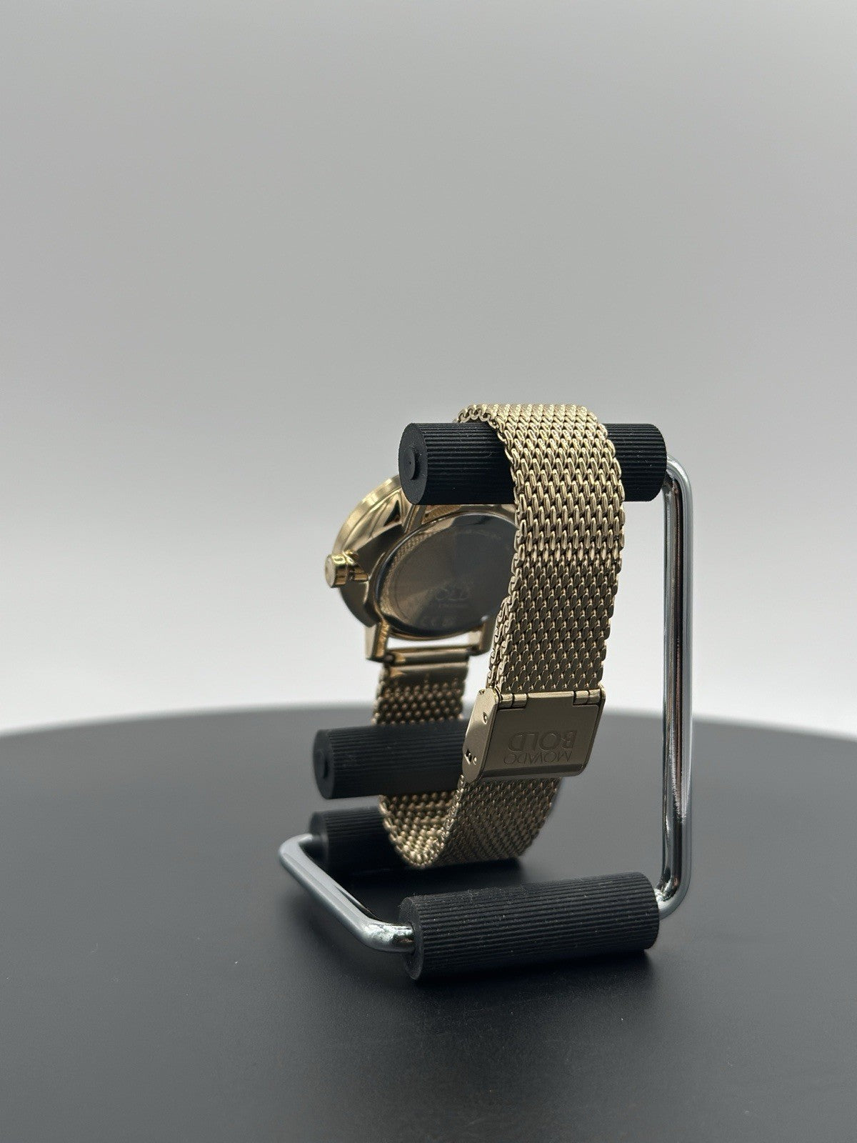 MOVADO BOLD 3600656 SHIMMER GOLD CRYSTAL BEZEL MESH LADIES SWISS WATCH 34 MM