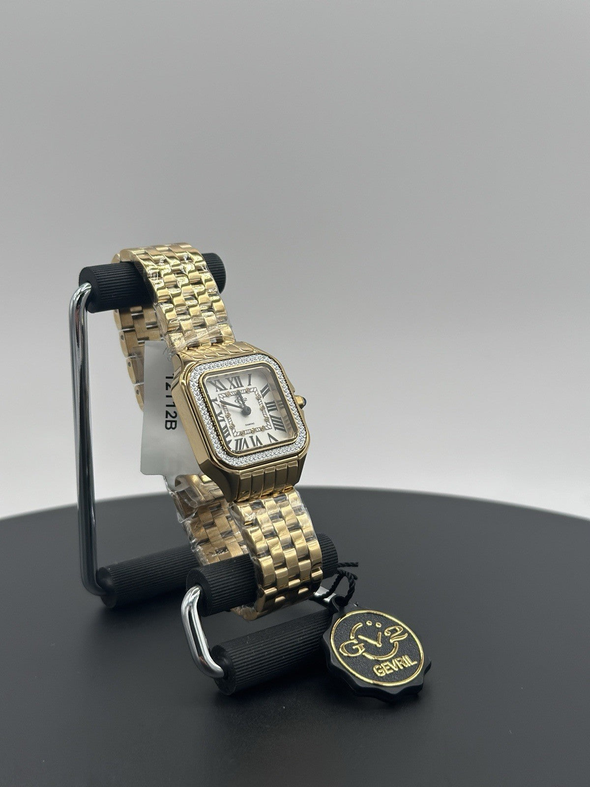 GV2 by Gevril Women's Milan 12112B Swiss Quartz IPYG Gold Steel Diamond Watch