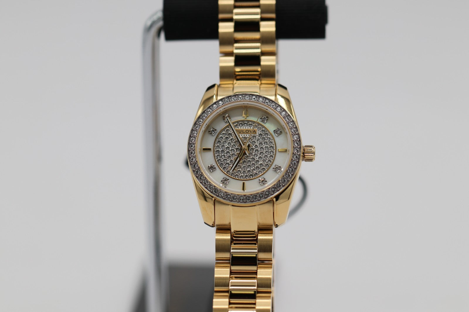 Bulova 98L315 Crystal Pave Gold-Tone Women's Dress Watch - MSRP $249