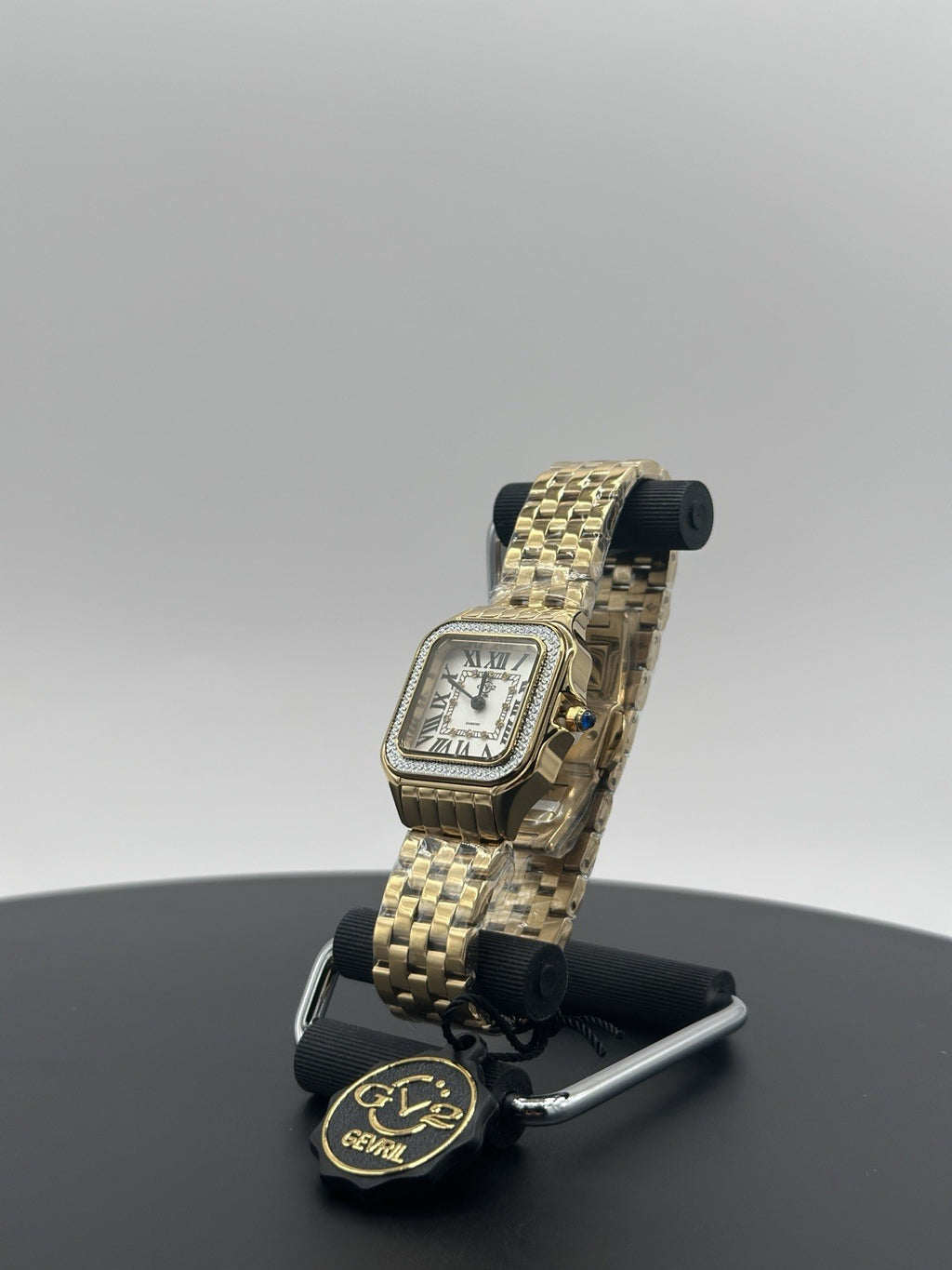 GV2 by Gevril Women's Milan 12112B Swiss Quartz IPYG Gold Steel Diamond Watch
