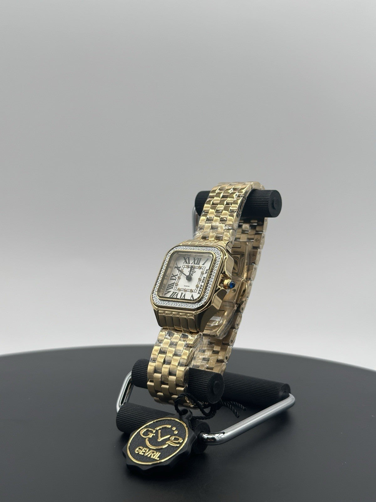 GV2 by Gevril Women's Milan 12112B Swiss Quartz IPYG Gold Steel Diamond Watch
