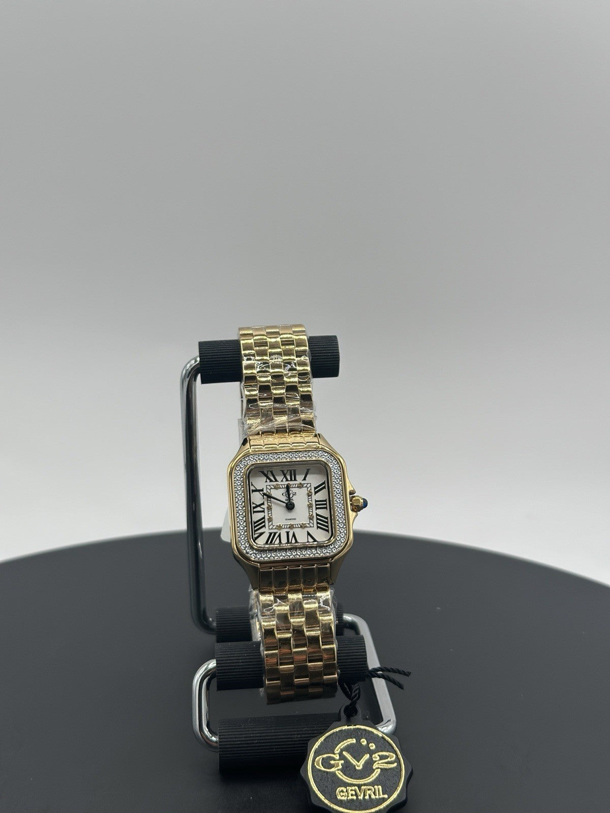 GV2 by Gevril Women's Milan 12112B Swiss Quartz IPYG Gold Steel Diamond Watch