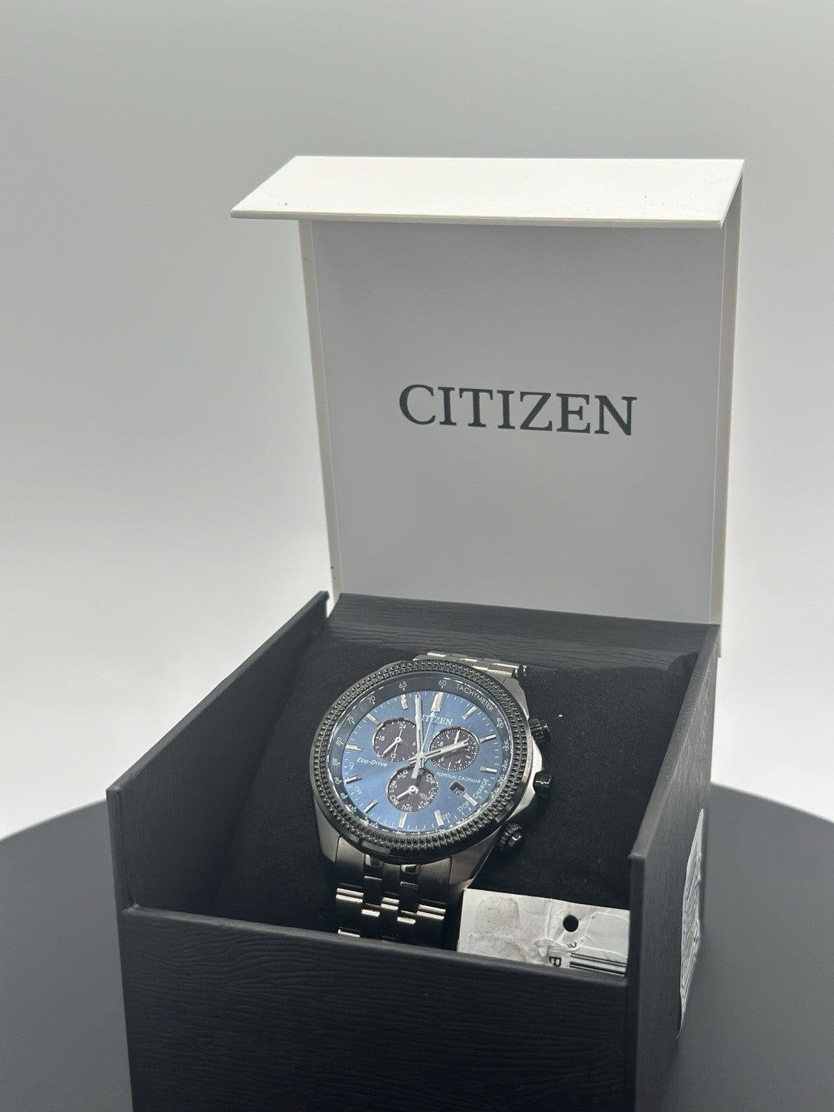 Citizen Brycen Men's Perpetual Calendar Chronograph Blue 44mm Watch BL5568-54L