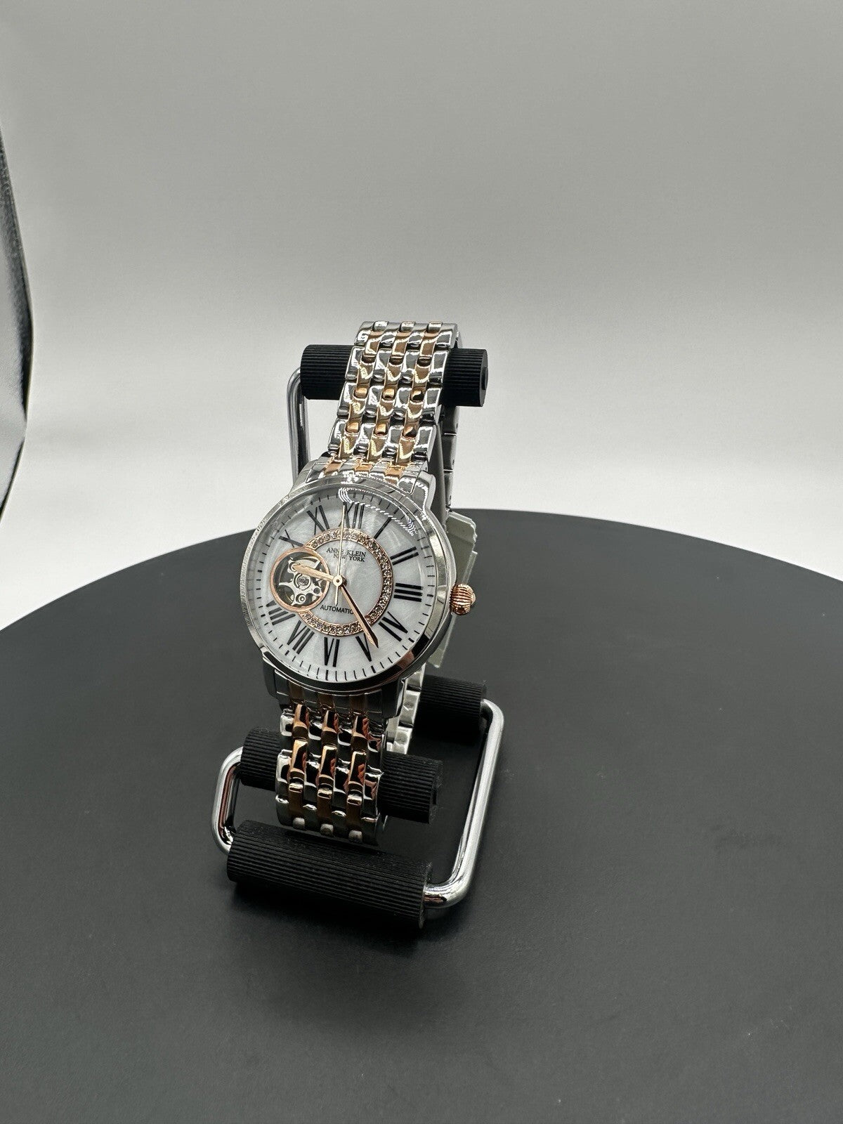 Anne Klein 12/2339MPRT 36 mm Silver Stainless Steel Case with Rose...