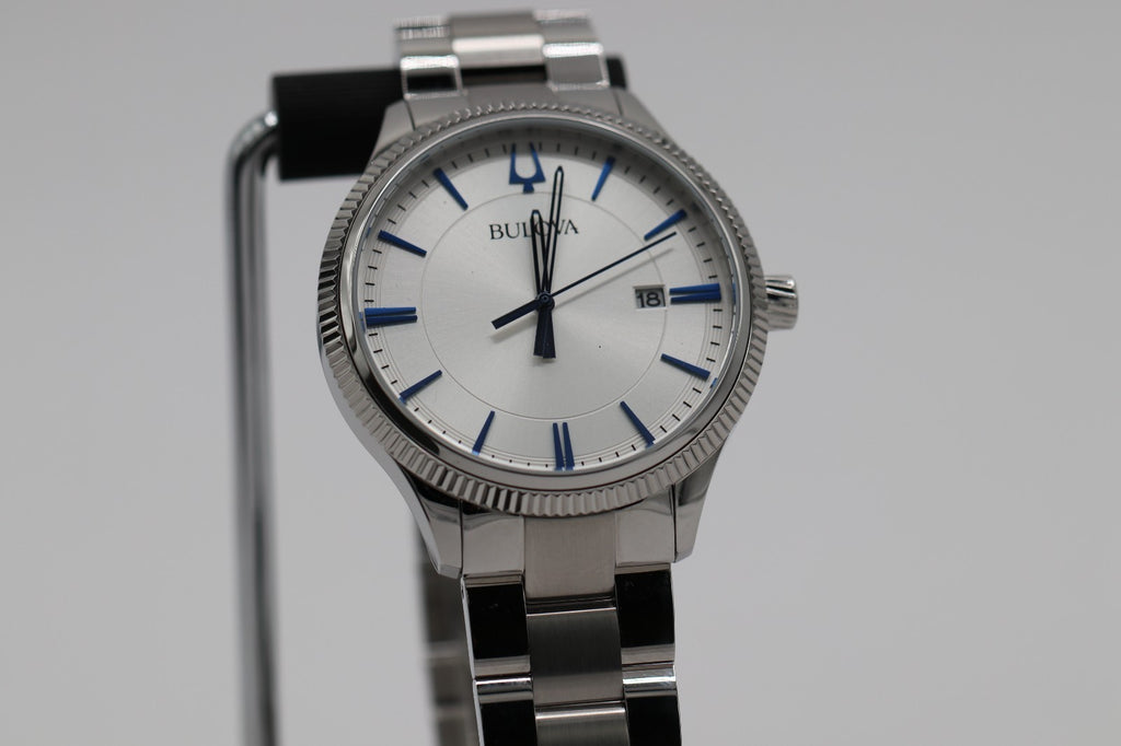 Bulova Men's Silver Dial Stainless Steel Quartz Watch 96B451