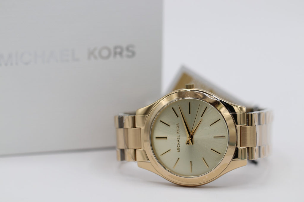 Michael Kors Slim Runway 42 mm SS Case Women's Gold-Tone Watch MK3179