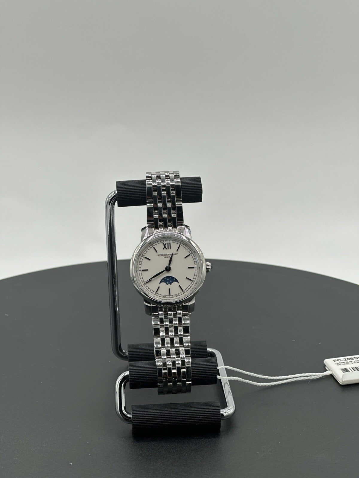 Frederique Constant Slimline Moonphase Stainless Steel Swiss Watch-FC 206W1S6B