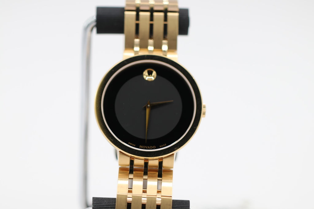Movado Esperanza Museum 39mm Steel Black Dial Quartz Mens Watch 0607059
