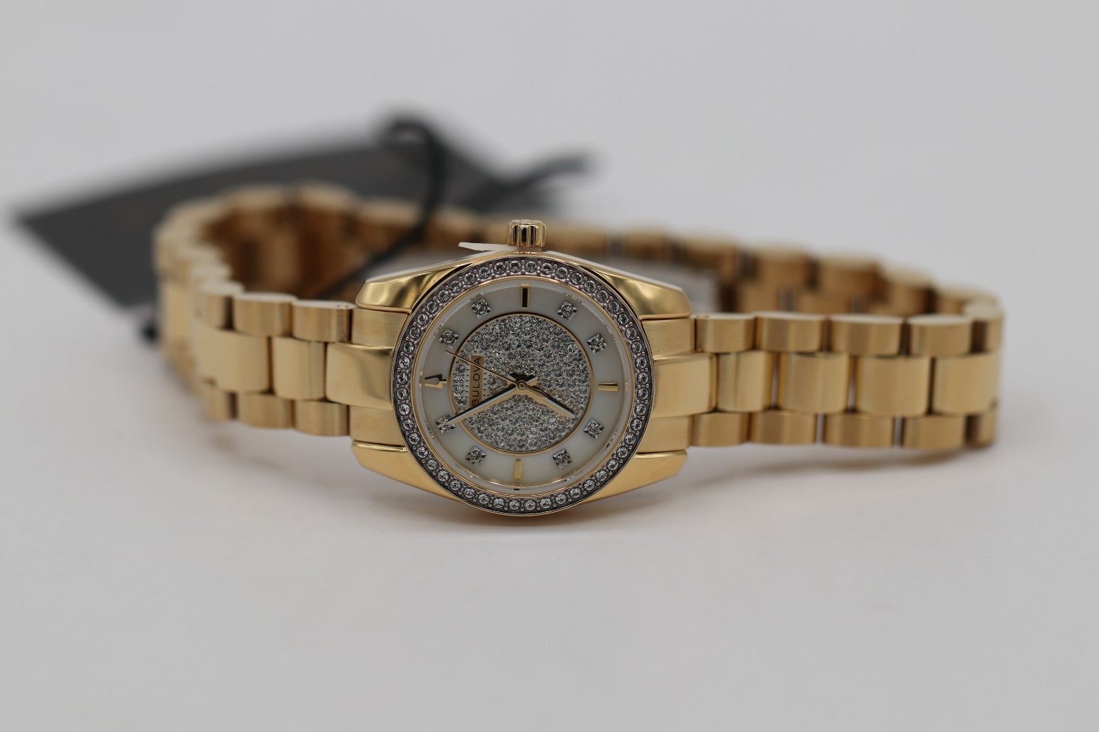 Bulova 98L315 Crystal Pave Gold-Tone Women's Dress Watch - MSRP $249