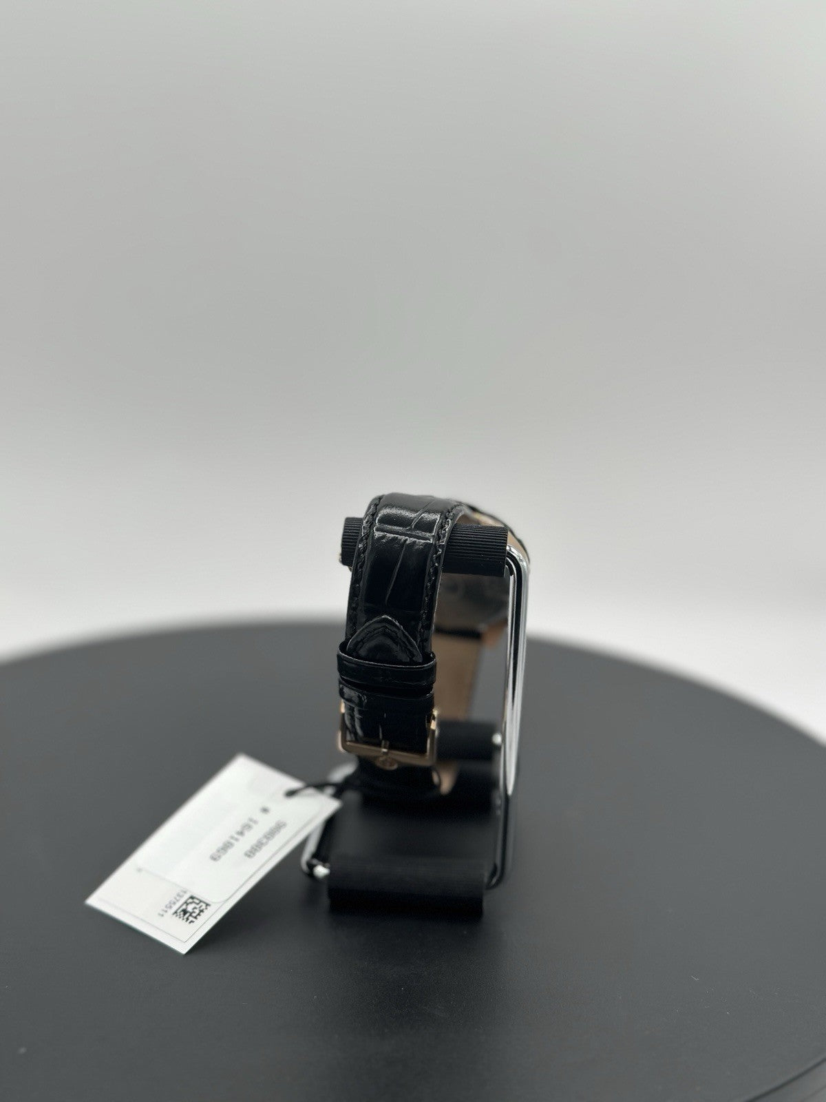 Bulova 98B388 39mm Rose Gold-Tone Stainless Steel Case with Black Leather Strap
