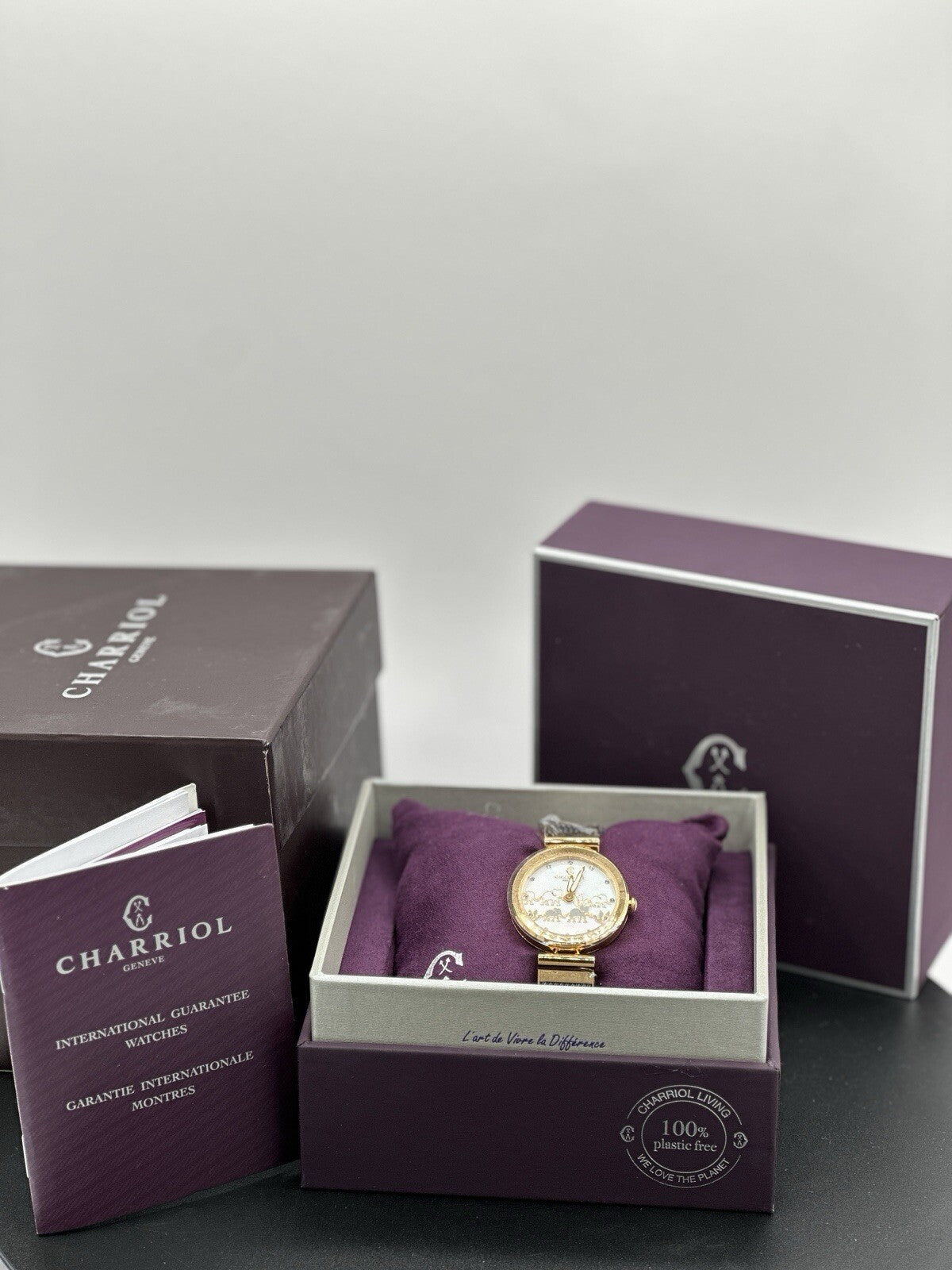 Charriol Forever Elephant FE32.104.033 Women's 32mm Two-Tone Swiss Watch/ NEW WT