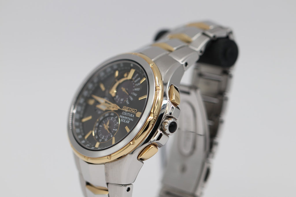 Men's Seiko Coutura Perpetual Chronograph Two Tone Watch SSC376