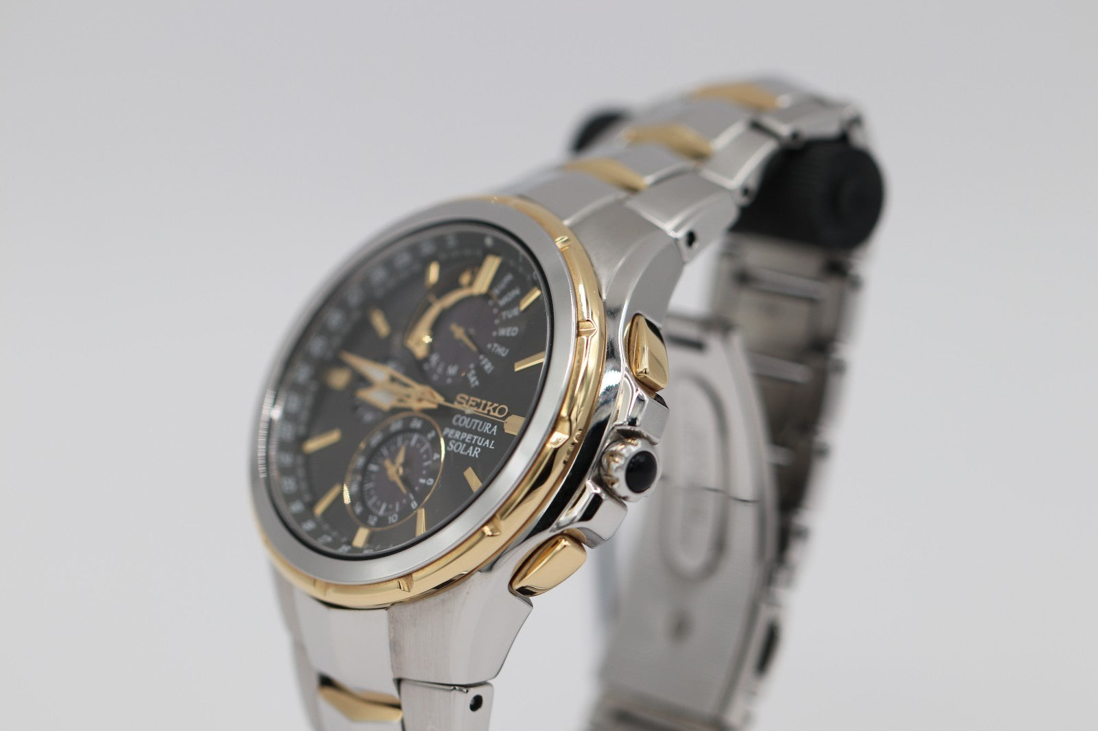Men's Seiko Coutura Perpetual Chronograph Two Tone Watch SSC376