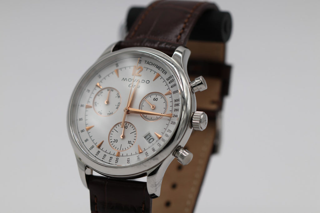 Movado Heritage Series Circa Chronograph Quartz White Dial Men's Watch 3650108