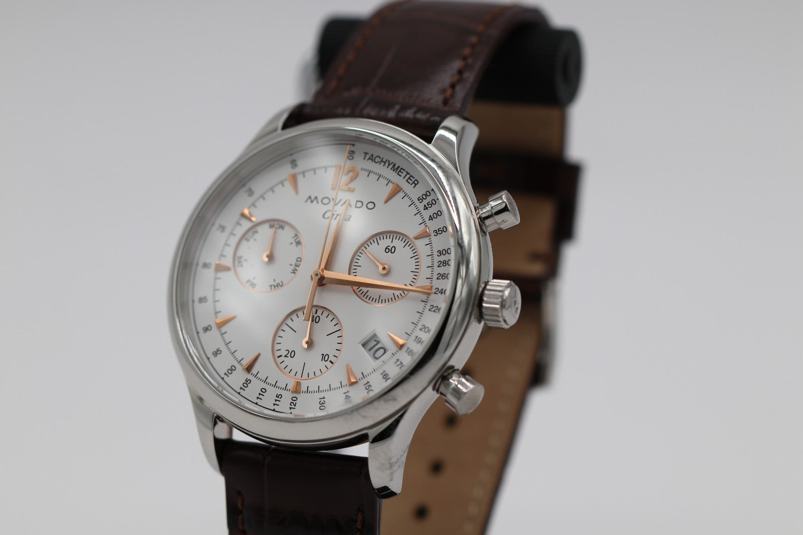 Movado Heritage Series Circa Chronograph Quartz White Dial Men's Watch 3650108