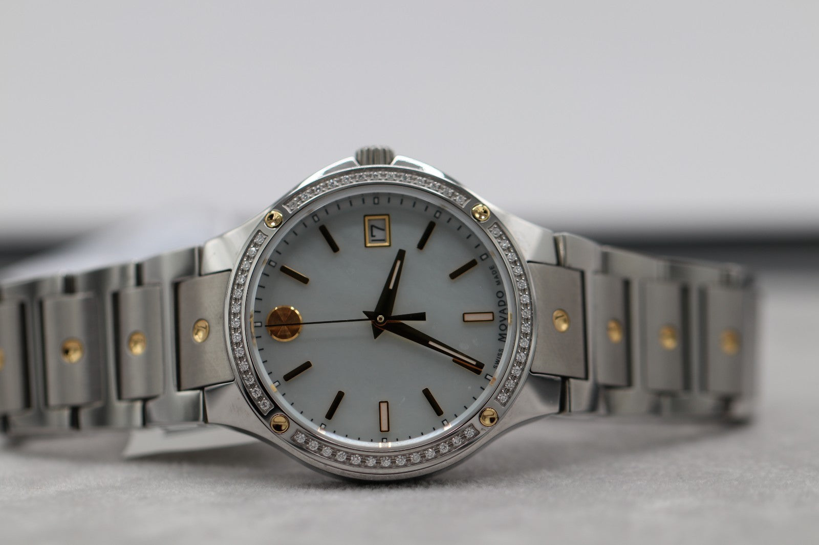 Movado S.E. Diamond Women's Two Tone Swiss Quartz Watch 0607517