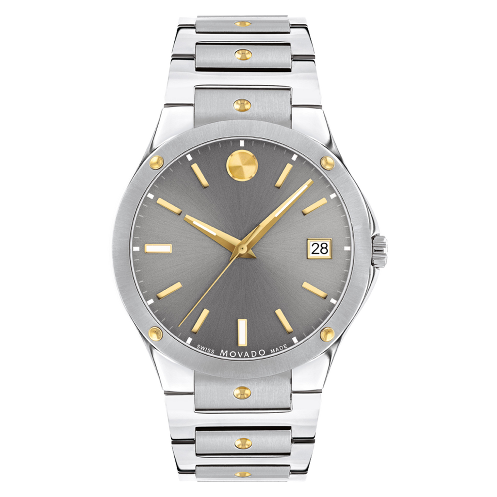 Movado S.e. Series 41mm White Sapphire Crystal Case with Silver Stainless Steel