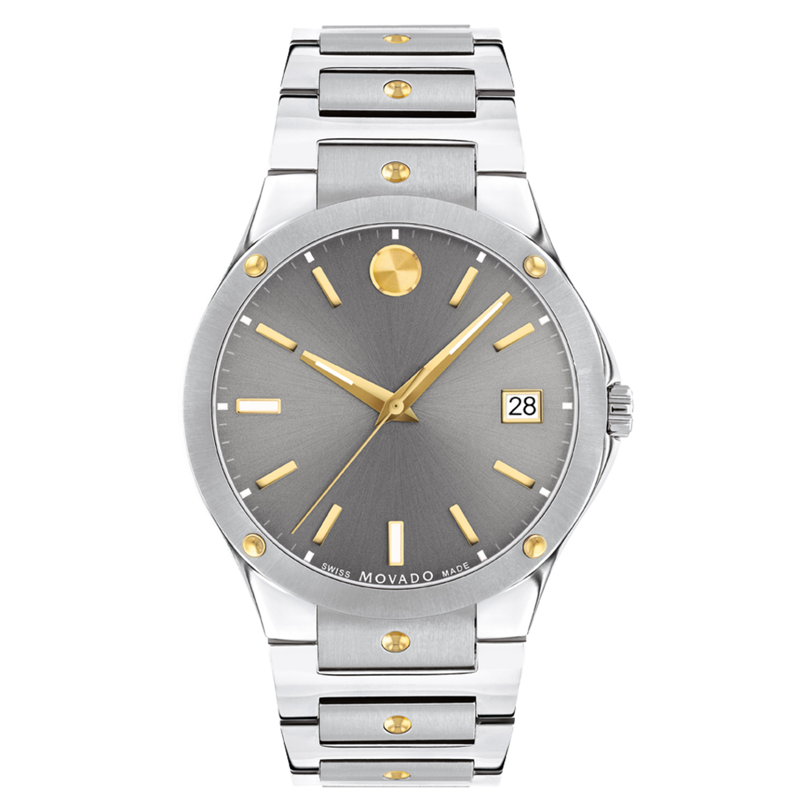 Movado S.e. Series 41mm White Sapphire Crystal Case with Silver Stainless Steel