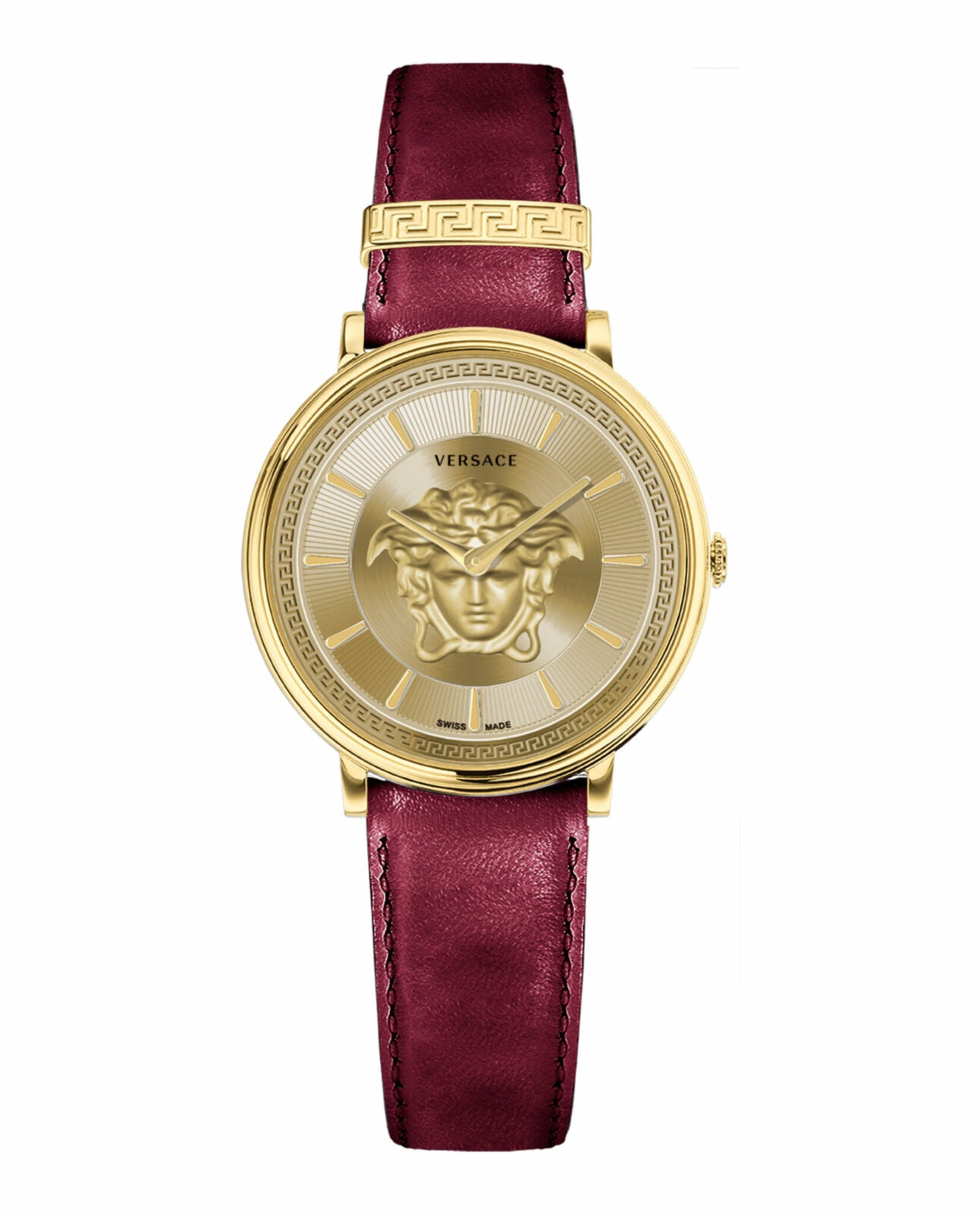 Versace Womens V-Circle Gold 38mm Strap Fashion Watch