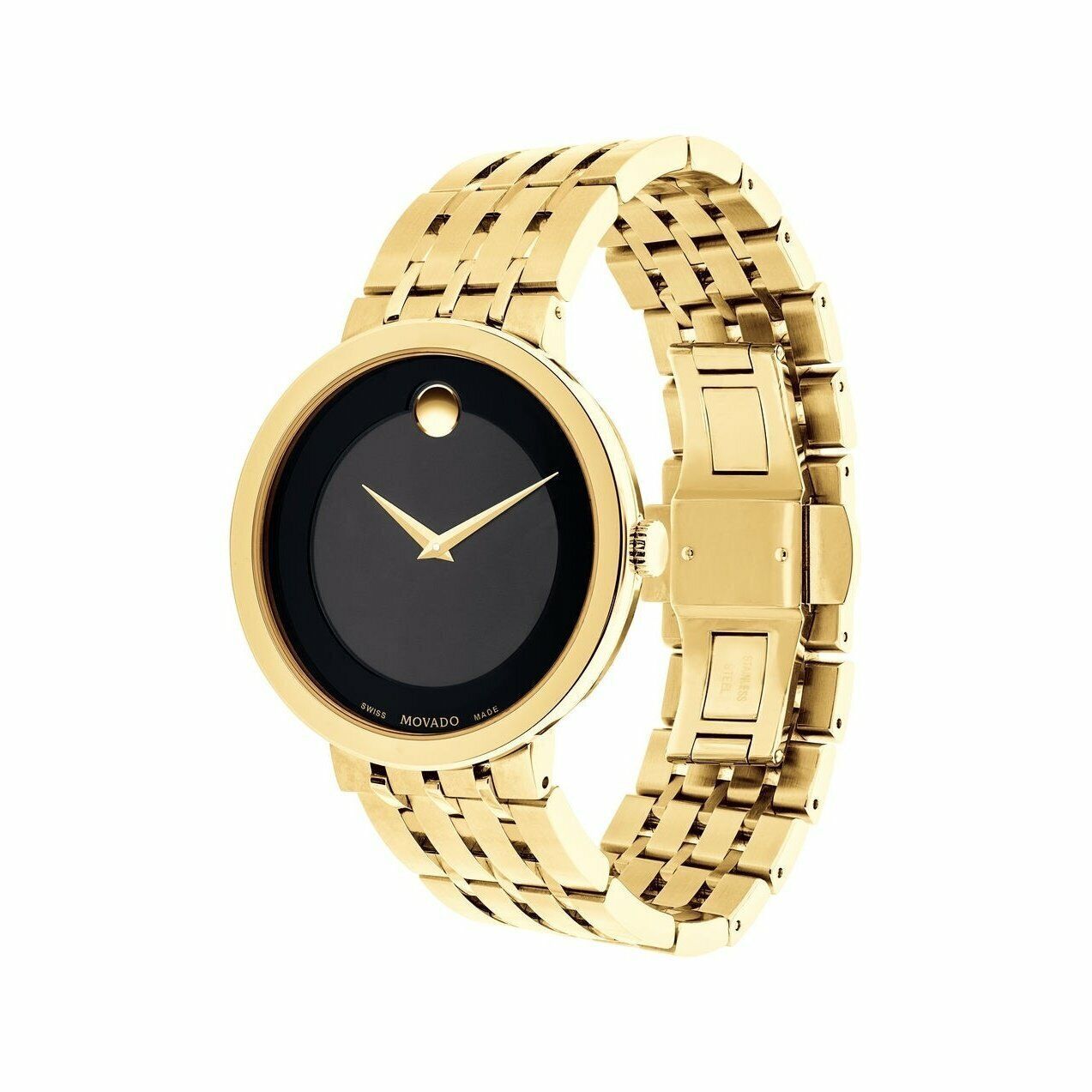 Movado Esperanza Museum 39mm Steel Black Dial Quartz Mens Watch 0607059