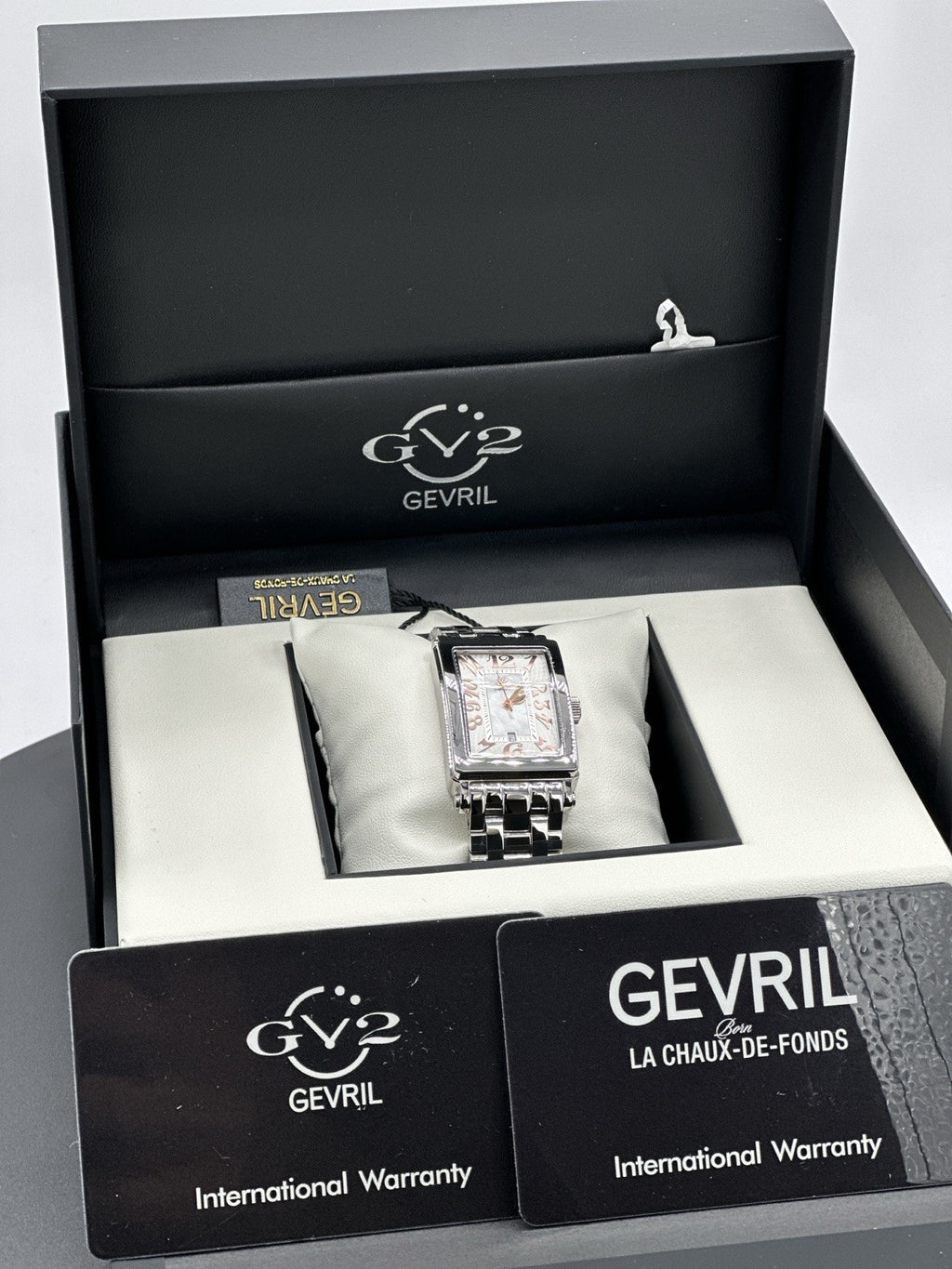 Gevril Women's 7245RB Avenue of Americas Mini Swiss Quartz MOP Dial Steel Watch
