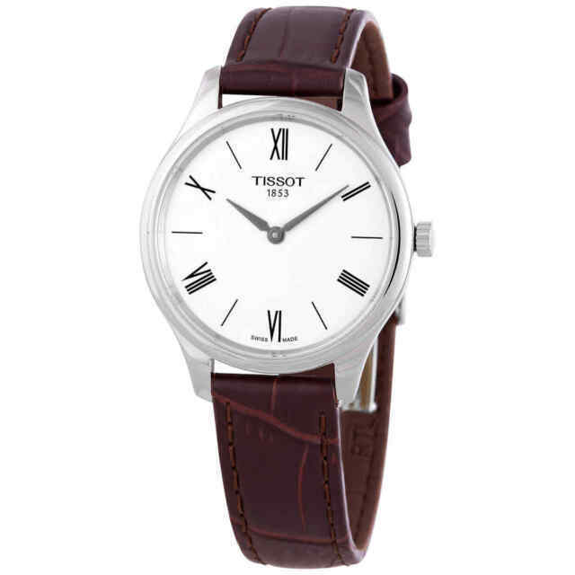 Tissot Tradition 5.5 Lady T0632091603800 - 31mm Silver Dial, Brown Leather Strap