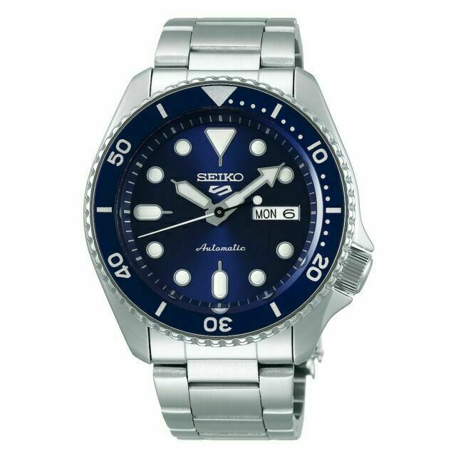 Seiko 5 Sports Steel Case and Bracelet Blue Sunray Dial Men's Watch SRPD51